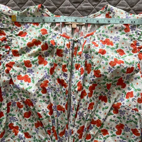 ByTiMO Festive Floral Puff Sleeve Mini Drop Waist Dress In Poppy Size XS - Picture 14 of 16